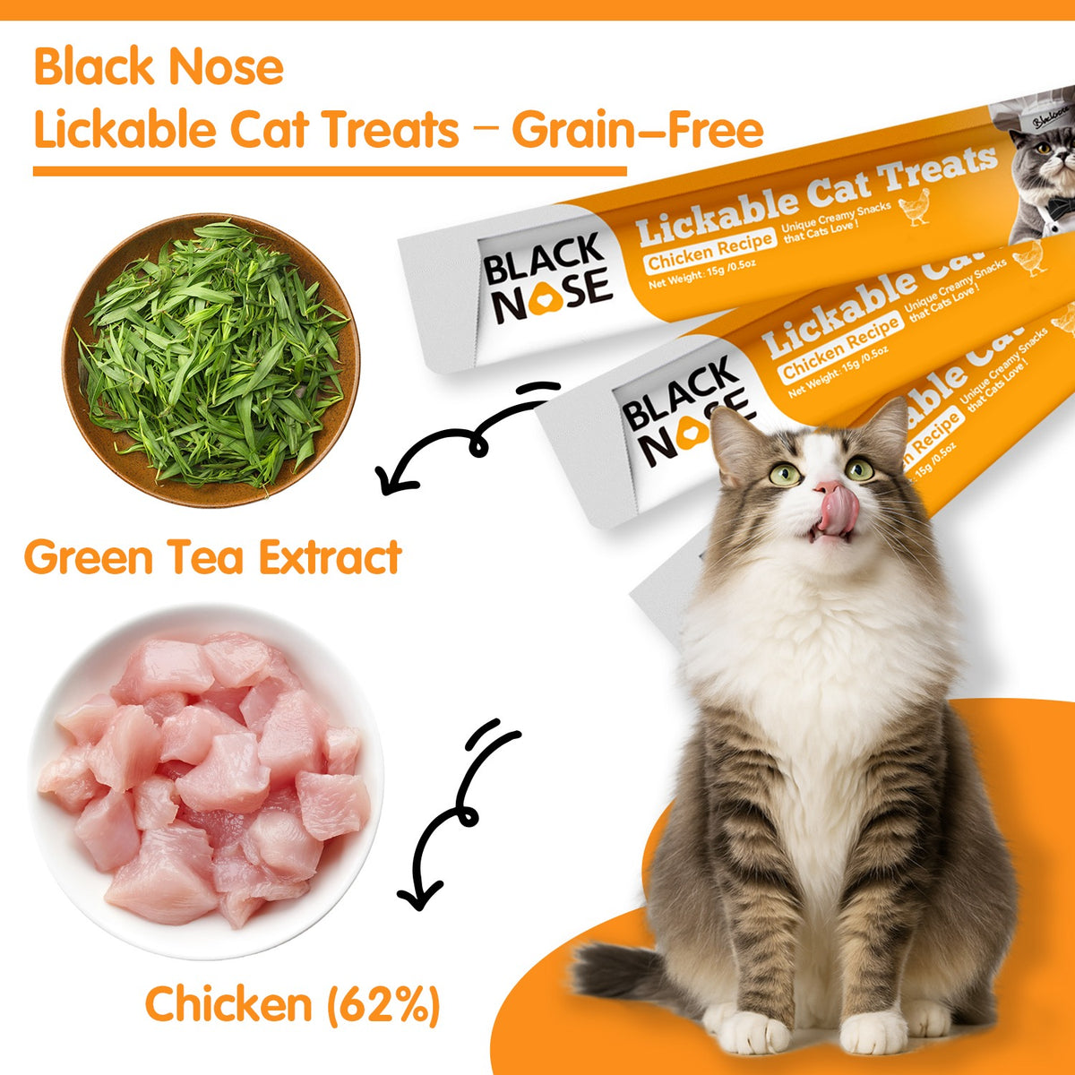 BLACK NOSE Chicken Lickable Cat Treats