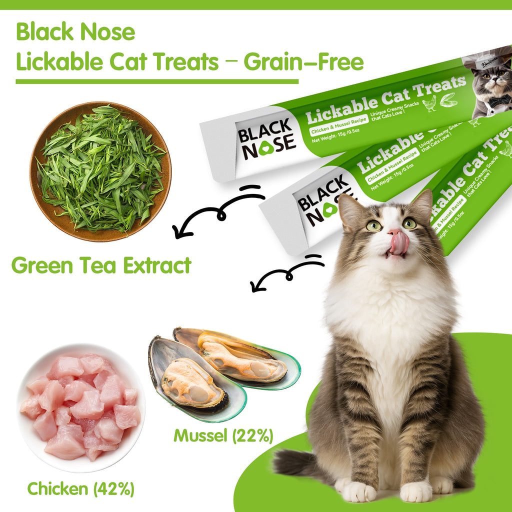 BLACK NOSE Chicken & Mussel Lickable Cat Treats