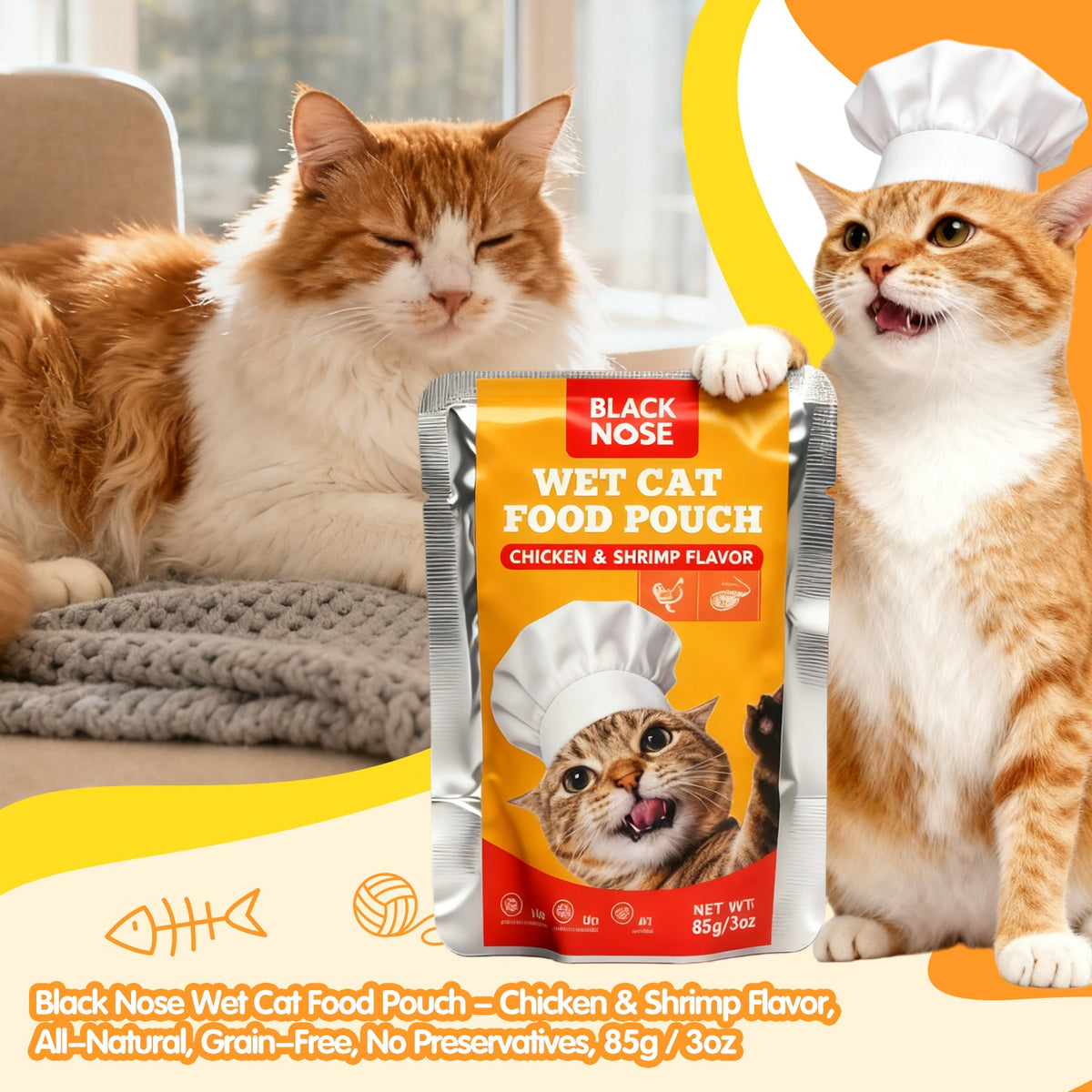 BLACK NOSE Chicken & Shrimp Wet Cat Food