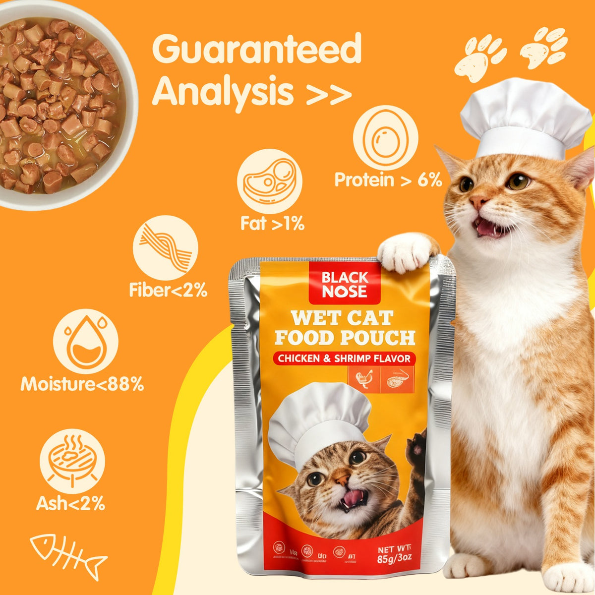 BLACK NOSE Chicken & Shrimp Wet Cat Food