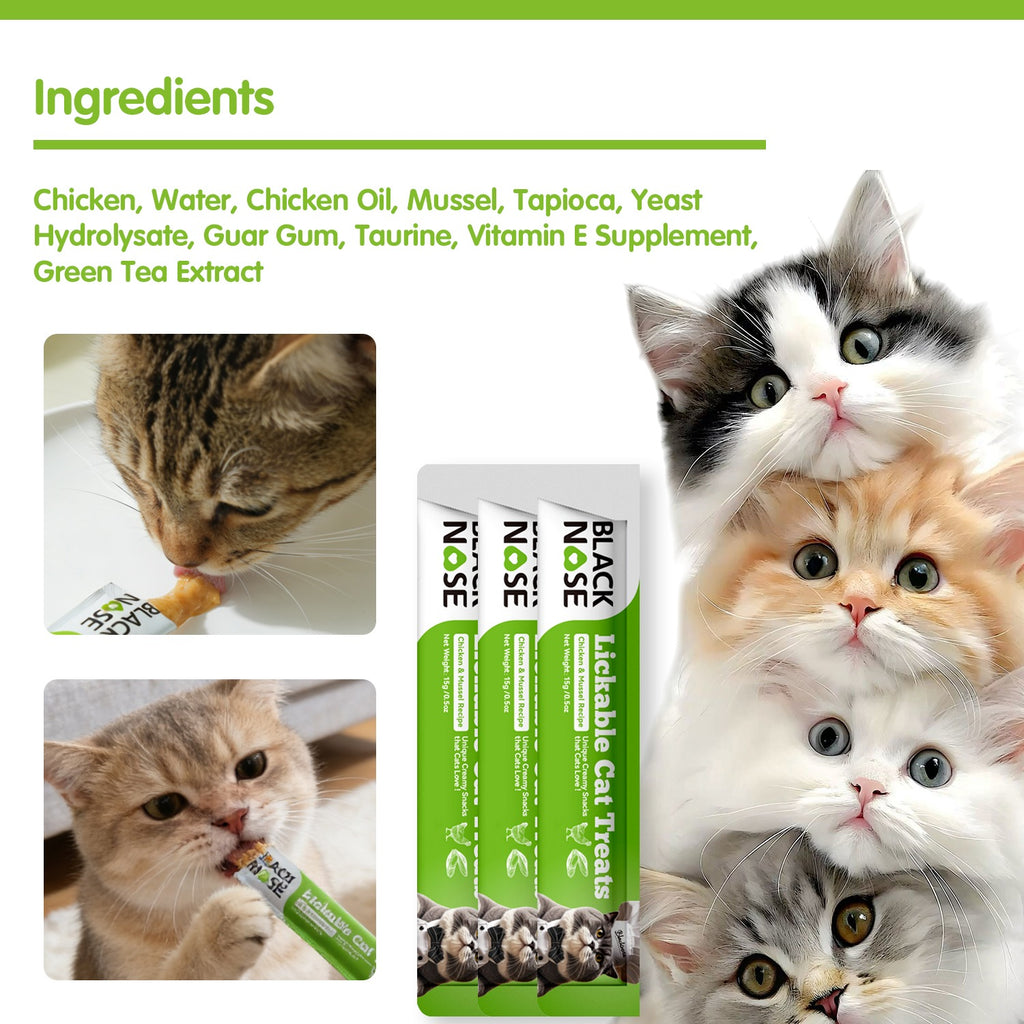 BLACK NOSE Chicken & Mussel Lickable Cat Treats