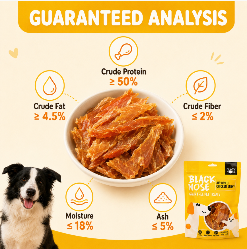 Black Nose Air-Dried Chicken Jerky Dog Treats – Grain-Free, High-Protein, 12 oz