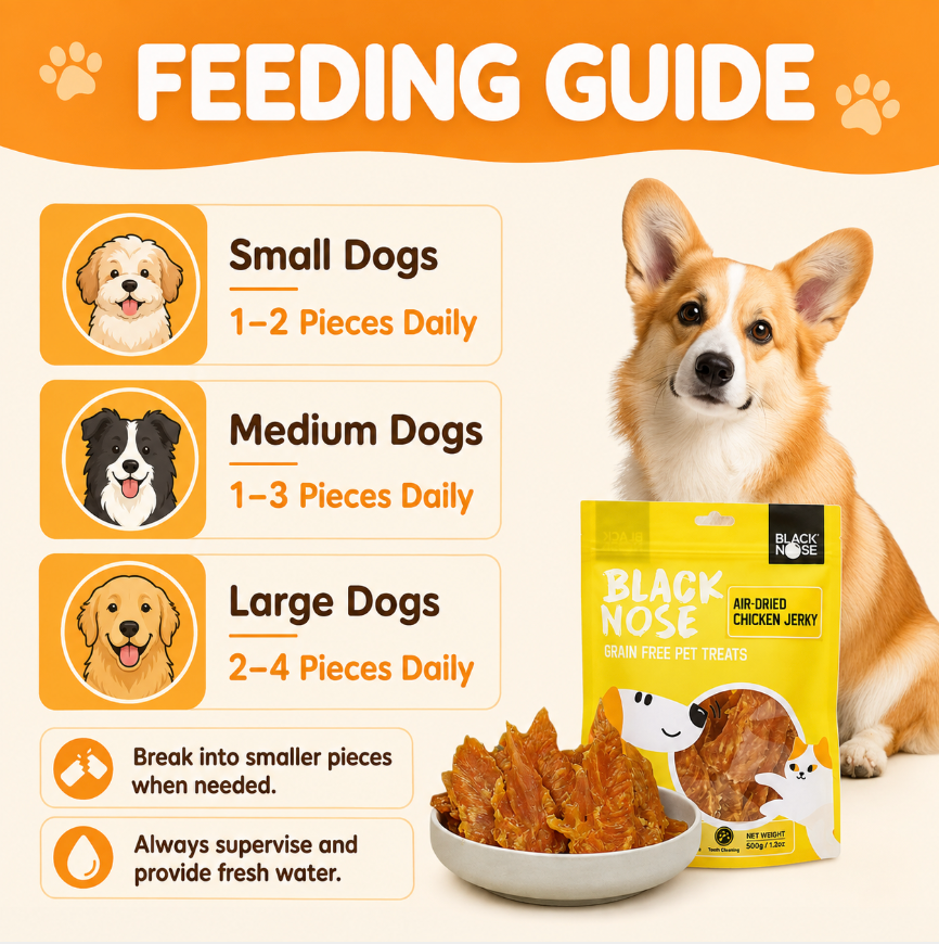 Black Nose Air-Dried Chicken Jerky Dog Treats – Grain-Free, High-Protein, 12 oz