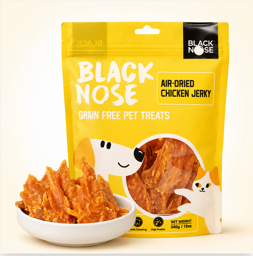 Black Nose Air-Dried Chicken Jerky Dog Treats – Grain-Free, High-Protein, 12 oz
