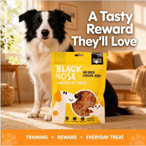 Black Nose Air-Dried Chicken Jerky Dog Treats – Grain-Free, High-Protein, 12 oz